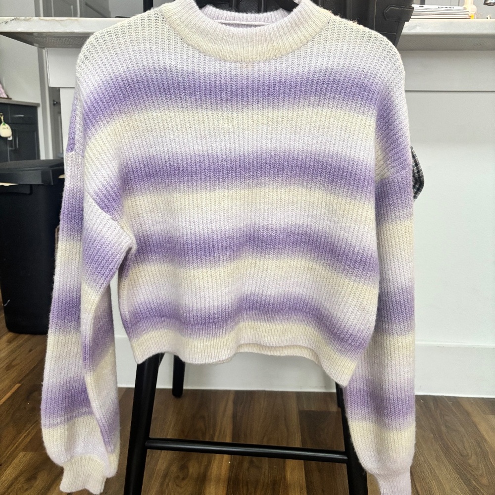 Vero Moda Medium Purple and Yellow Sweater